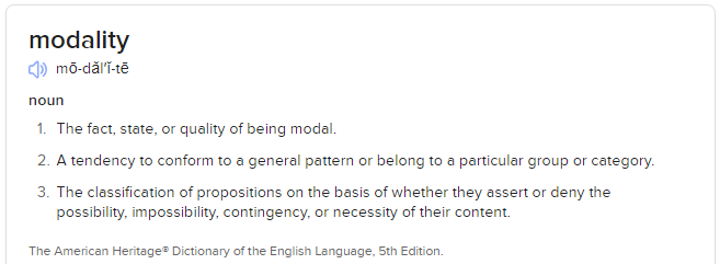 Modality-Definition